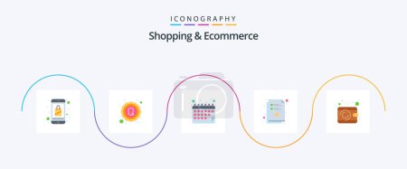 Ilustración de Shopping And Ecommerce Flat 5 Icon Pack Including cash. list. tag. document. time - Imagen libre de derechos