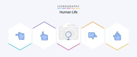 Illustration for Human 25 Blue icon pack including high five. fingers. gender. vote. down - Royalty Free Image