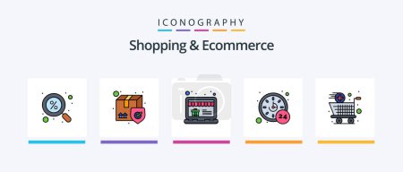 Ilustración de Shopping And Ecommerce Line Filled 5 Icon Pack Including typing. interface. chest. keyboard. spacecraft. Creative Icons Design - Imagen libre de derechos