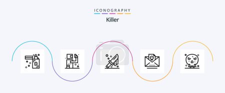 Téléchargez les illustrations : Killer Line 5 Icon Pack Including death. skull. blood. mail. dead - en licence libre de droit