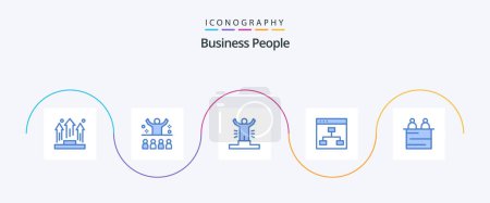 Illustration for Business People Blue 5 Icon Pack Including group. browser. motivation. success. human - Royalty Free Image