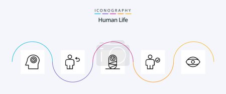 Illustration for Human Line 5 Icon Pack Including human. eye. child. done. check - Royalty Free Image