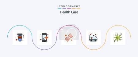 Illustration for Health Care Line Filled Flat 5 Icon Pack Including disease. transport. dna. hospital. ambulance - Royalty Free Image