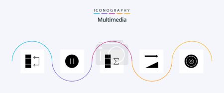 Ilustración de Paquete de iconos de Multimedia Glyph 5 incluido. objetivo. datos. multimedia. clasificación - Imagen libre de derechos