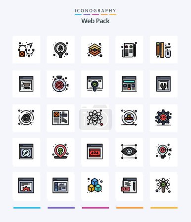 Ilustración de Creative Web Pack 25 Line FIlled icon pack  Such As mouse. web. design. page. browser - Imagen libre de derechos