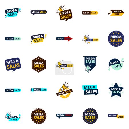 Illustration for 25 Customizable Vector Designs in the Mega Sale Pack   Perfect for Branding - Royalty Free Image