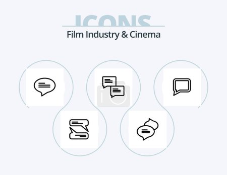 Illustration for Cenima Line Icon Pack 5 Icon Design. movie reel. film reel. entertainment. time. film stip - Royalty Free Image
