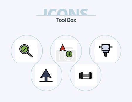 Ilustración de Tools Line Filled Icon Pack 5 Icon Design. . control. . meter - Imagen libre de derechos