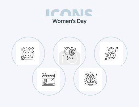Illustration for Womens Day Line Icon Pack 5 Icon Design. . fashion. - Royalty Free Image