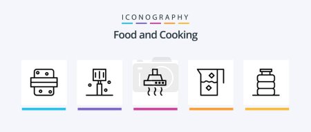 Illustration for Food Line 5 Icon Pack Including drink. food. drink. flour. food. Creative Icons Design - Royalty Free Image