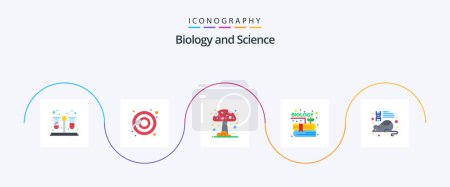 Ilustración de Biology Flat 5 Icon Pack Including . mouse. nature. laboratory. knowledge - Imagen libre de derechos