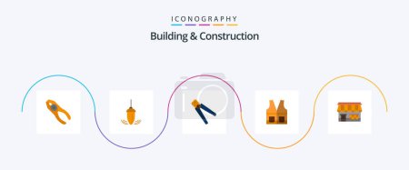 Illustration for Building And Construction Flat 5 Icon Pack Including jacket. work. plumb. tool. construction - Royalty Free Image