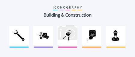 Ilustración de Building And Construction Glyph 5 Icon Pack Including charge. electric. transport. electric. home. Creative Icons Design - Imagen libre de derechos