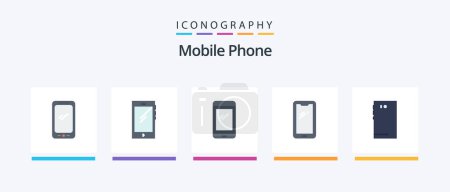 Illustration for Mobile Phone Flat 5 Icon Pack Including . camera.. Creative Icons Design - Royalty Free Image