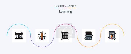 Ilustración de Learning Line Filled Flat 5 Icon Pack Including diploma. knowledge. learn. education. school%d - Imagen libre de derechos