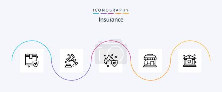 Illustration for Insurance Line 5 Icon Pack Including security. bank. fire. shop. protection - Royalty Free Image