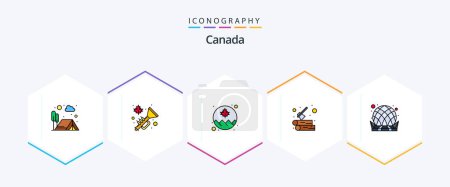 Illustration for Canada 25 FilledLine icon pack including canada. outdoor. canada. wood. log - Royalty Free Image