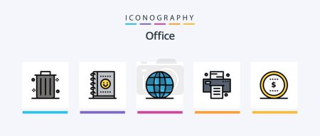 Illustration for Office Line Filled 5 Icon Pack Including . seo. stamp. office. office. Creative Icons Design - Royalty Free Image