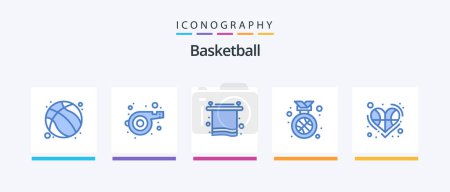 Illustration for Basketball Blue 5 Icon Pack Including basketball. position. bath. winner. best. Creative Icons Design - Royalty Free Image