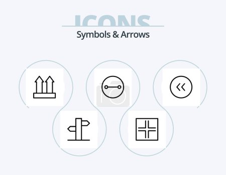 Illustration for Symbols and Arrows Line Icon Pack 5 Icon Design. left. back. arrow. arrows. symbols - Royalty Free Image
