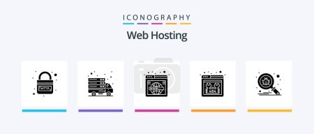 Illustration for Web Hosting Glyph 5 Icon Pack Including repair. missing. web server. error. wide. Creative Icons Design - Royalty Free Image