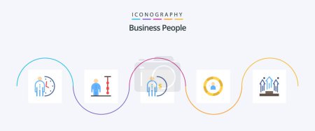 Ilustración de Business People Flat 5 Icon Pack Including efficiency. chart. corporate management. money. income - Imagen libre de derechos