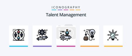 Téléchargez les illustrations : Talent Management Line Filled 5 Icon Pack Including user. task. user. right. arrow. Creative Icons Design - en licence libre de droit