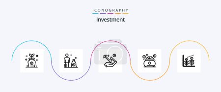 Ilustración de Investment Line 5 Icon Pack Including investment. saving. graph. save. investment - Imagen libre de derechos