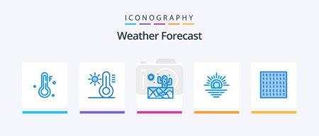 Illustration for Weather Blue 5 Icon Pack Including . weather. weather. fog. Creative Icons Design - Royalty Free Image