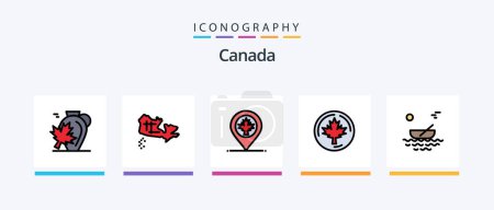 Illustration for Canada Line Filled 5 Icon Pack Including canada. maple. canada. leaf. autumn. Creative Icons Design - Royalty Free Image