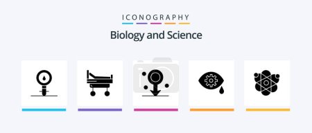 Illustration for Biology Glyph 5 Icon Pack Including genetic. atom. biology. laser. correction. Creative Icons Design - Royalty Free Image