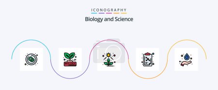 Illustration for Biology Line Filled Flat 5 Icon Pack Including formula. molecule. nature. education. plant - Royalty Free Image