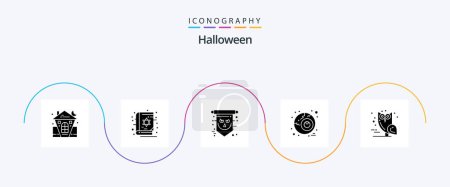 Illustration for Halloween Glyph 5 Icon Pack Including bird. halloween. scary. eye. skull - Royalty Free Image