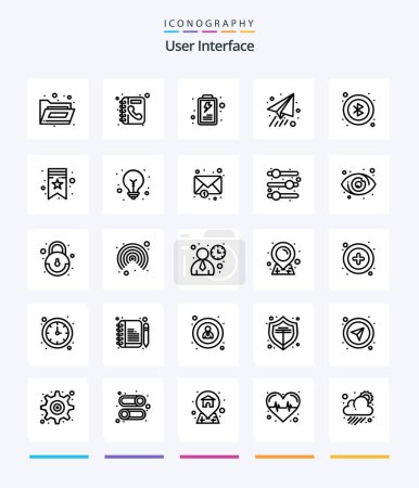 Illustration for Creative User Interface 25 OutLine icon pack  Such As star. user. interface. interface. plane - Royalty Free Image