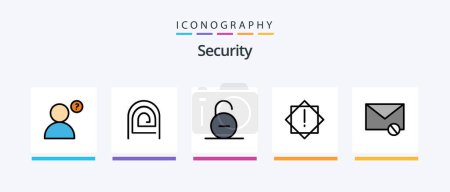 Ilustración de Security Line Filled 5 Icon Pack Including safety. lock. mail. security. lock. Creative Icons Design - Imagen libre de derechos