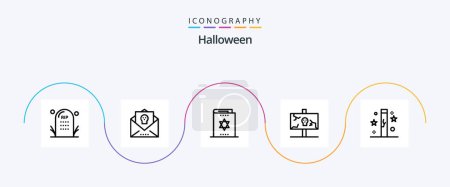 Illustration for Halloween Line 5 Icon Pack Including holiday. easter. holiday. magician. magic - Royalty Free Image
