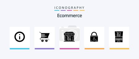 Illustration for Ecommerce Glyph 5 Icon Pack Including ecommerce. online. shop. shopping. security. Creative Icons Design - Royalty Free Image