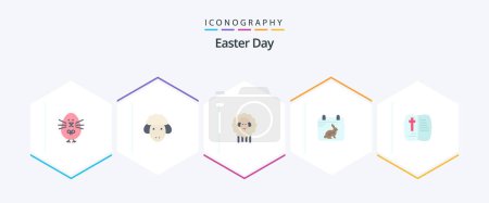 Illustration for Easter 25 Flat icon pack including . nature. calender. easter. book - Royalty Free Image