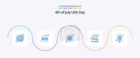 Illustration for Usa Blue 5 Icon Pack Including ice cream. cream. security. shop. money - Royalty Free Image