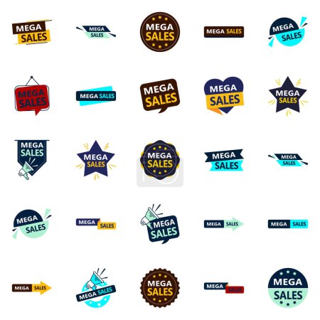 Ilustración de Mega Sale 25 Versatile Vector Banners for All Your Marketing Campaigns - Imagen libre de derechos