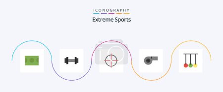 Illustration for Sport Flat 5 Icon Pack Including . rings. gym. gymnastics. whistle - Royalty Free Image