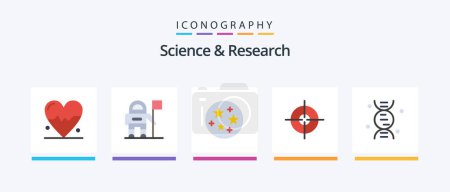 Téléchargez les illustrations : Science Flat 5 Icon Pack Including . stars. science. dna. Creative Icons Design - en licence libre de droit