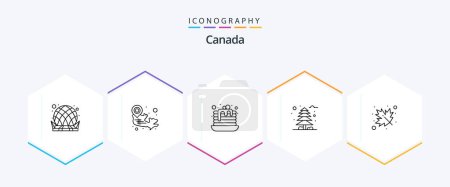 Illustration for Canada 25 Line icon pack including leaf. cake. tree. forest - Royalty Free Image