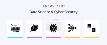 Illustration for Data Science And Cyber Security Glyph 5 Icon Pack Including file. data. atoumated. algorithm. learning. Creative Icons Design - Royalty Free Image