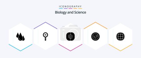 Photo for Biology 25 Glyph icon pack including germ. bacterium. laboratory. laboratory. cell - Royalty Free Image