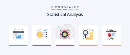 Illustration for Statistical Analysis Flat 5 Icon Pack Including . poster presentation. money. conference poster. research. Creative Icons Design - Royalty Free Image