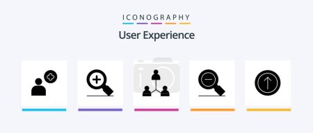 Téléchargez les illustrations : User Experience Glyph 5 Icon Pack Including search less . magnify . less . user. Creative Icons Design - en licence libre de droit