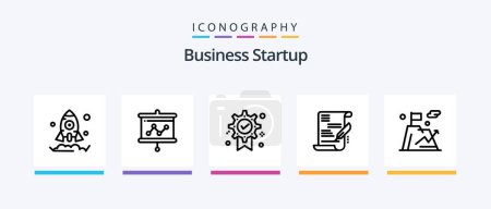 Illustration for Business Startup Line 5 Icon Pack Including vision. eye. shop. business. medal. Creative Icons Design - Royalty Free Image