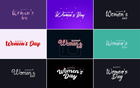 Illustration for Set of cards with an International Women's Day logo - Royalty Free Image