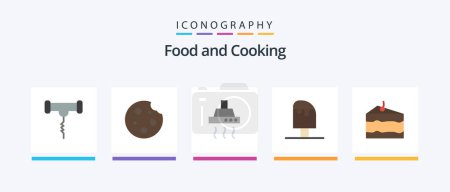 Ilustración de Food Flat 5 Icon Pack Including ice. drink. food. cool. kitchen. Creative Icons Design - Imagen libre de derechos